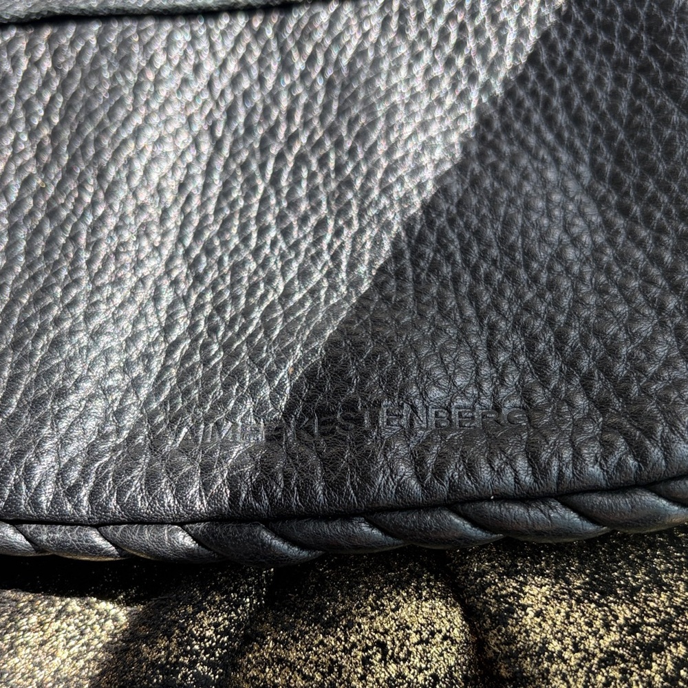 Aimee Kestenberg Black and Metallic Gold Shoulder Bag with Top Handles - Picture 5 of 12